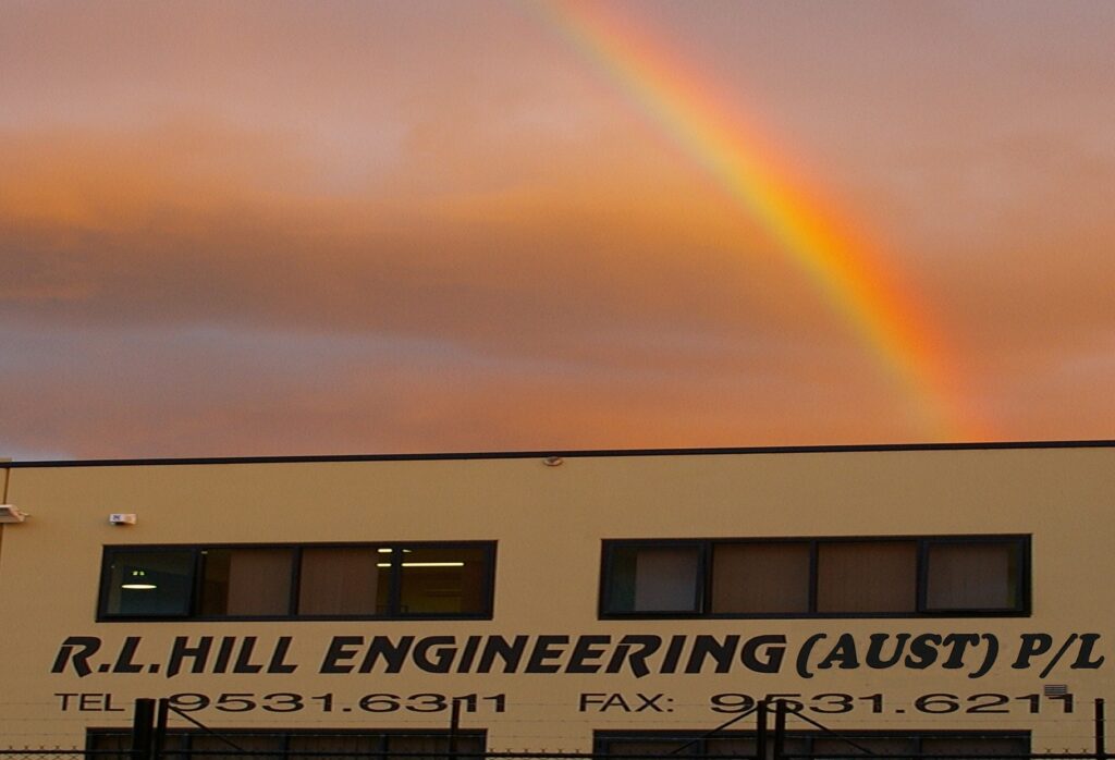 RL HILL AUST building - rainbow